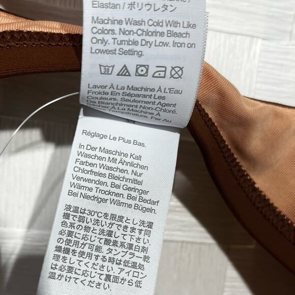 J. Crew Women's O Ring Bikini Swim Top Plus Size 3X Brown Tie Shoulder Beach - Picture 6 of 9